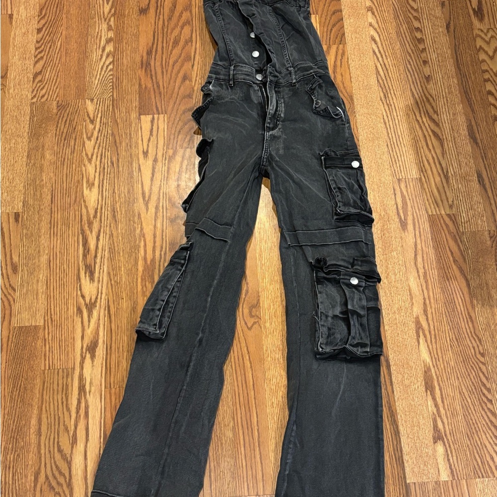 overalls style cargo pants black
